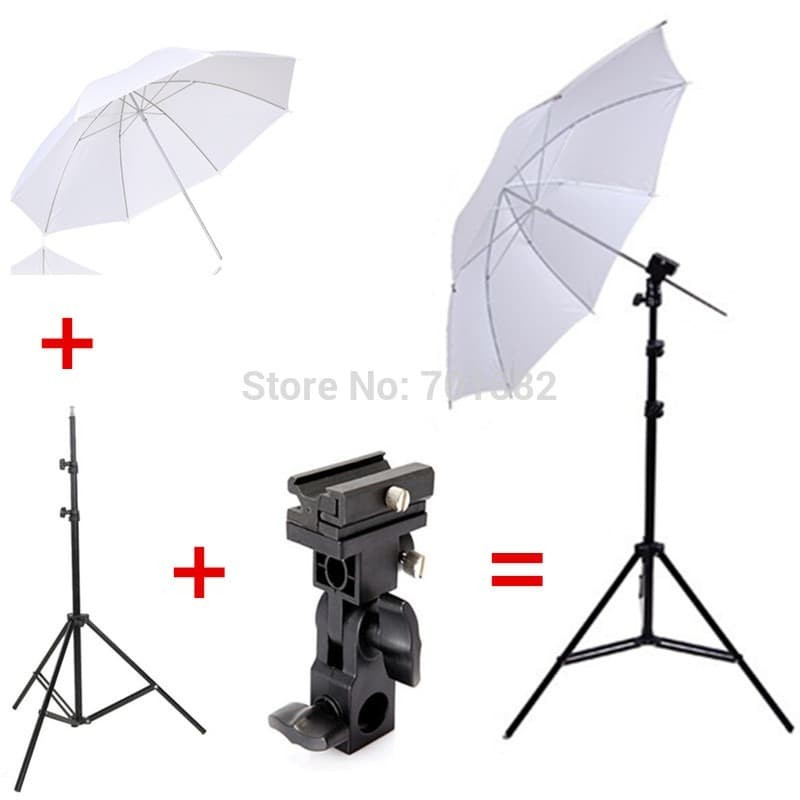 Jual Paket Lightstand Studio 3 meter + Flash Holder + Payung putih ...