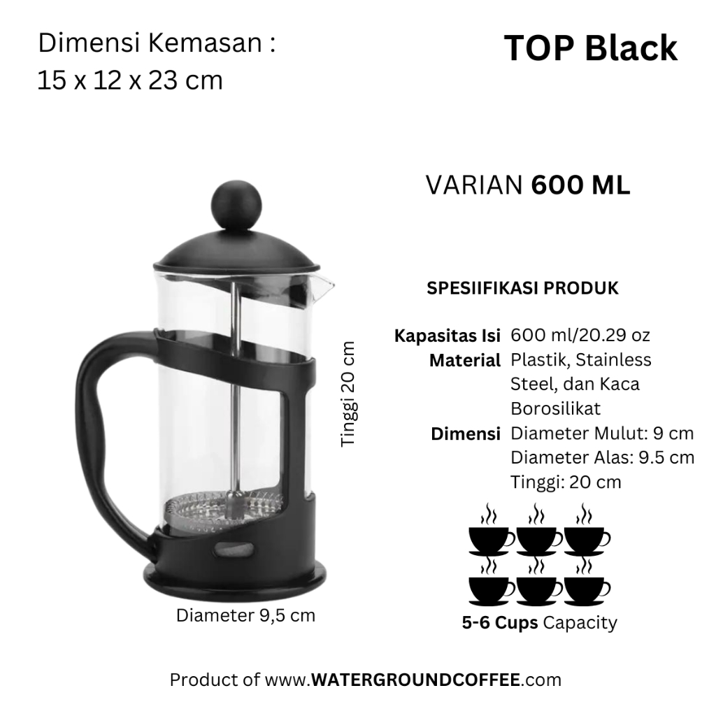 Jual TOP French Press Coffee Maker Coffee Plunger Shopee Indonesia