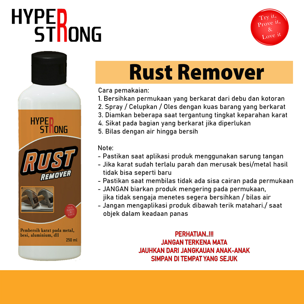 Jual HYPER STRONG RUST REMOVER PEMBERSIH KARAT 250ML | Shopee Indonesia