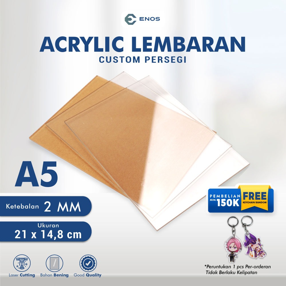 Jual LEMBARAN ACRYLIC / AKRILIK A5 2MM / AKRILIK BENING / BENTUK