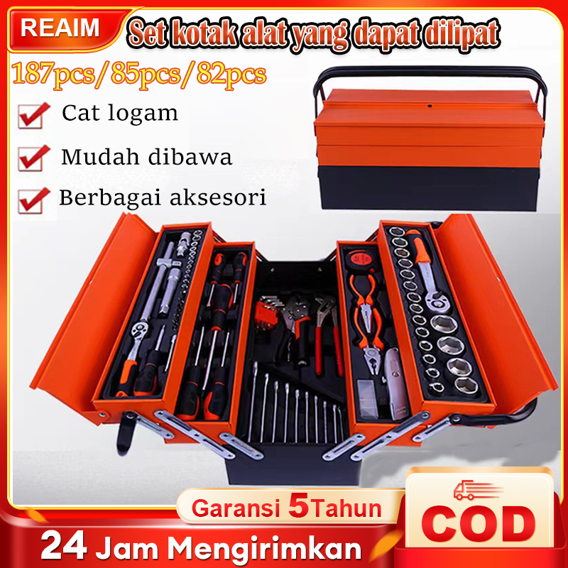 Jual Tool Kit 85 Pcs Alat Bengkel Tool Kit Kunci Sok Set Pekerjaan ...