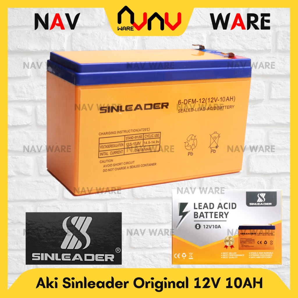 Jual Aki Kering Sinleader Original 12V 10AH / Baterai Accu Tangki Alat