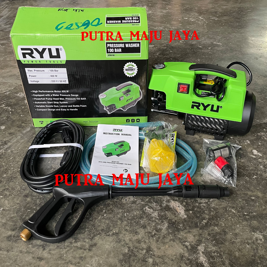 Jual MESIN STEAM CUCI MOBIL MOTOR JET CLEANER RPW 100 BAR RYU 400 WATT ...