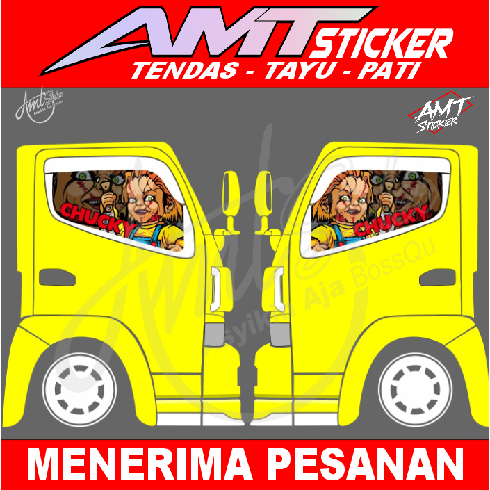 Jual One Way Kaca Samping Truk Canter Stiker One Way Chucky Bisa