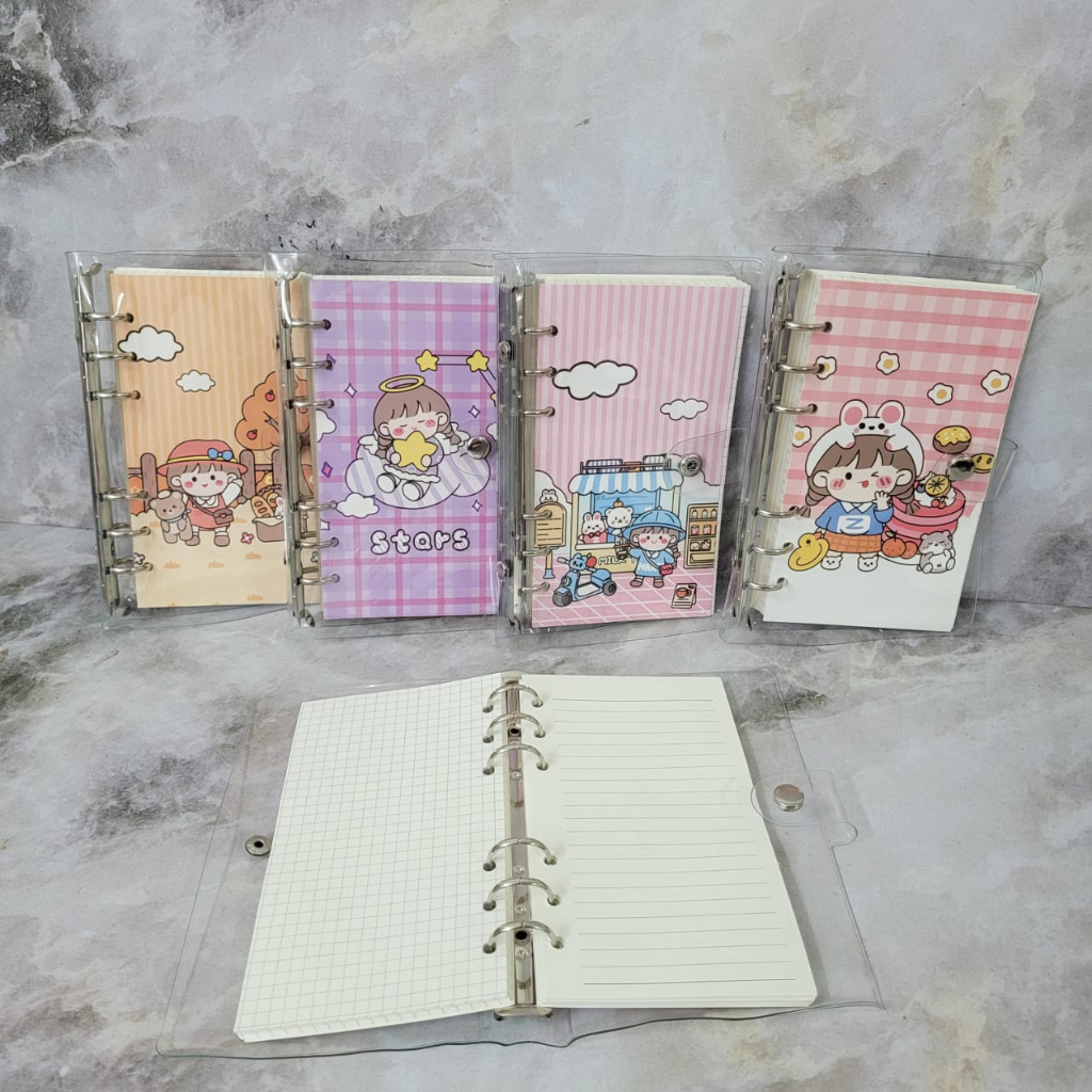 Jual Hm58 Buku Binder A6 Isi Kertas 100 Lembar Binder A6 6 Ring Diary Book Journal Buku Tulis 8995