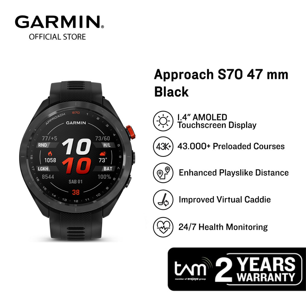 Per Garmin Approach S70 47mm Cinturino in silicone bianco Cinturino