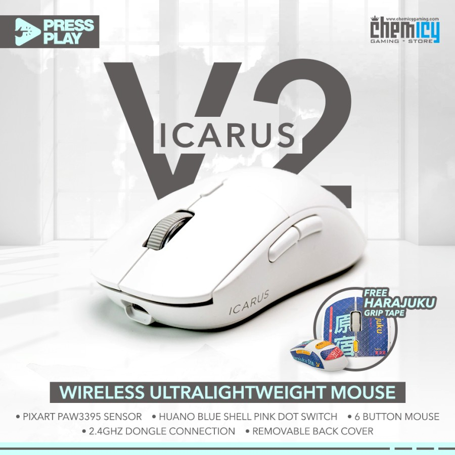 Jual Press Play Icarus V2 Ultralight Wireless Gaming Mouse | Shopee