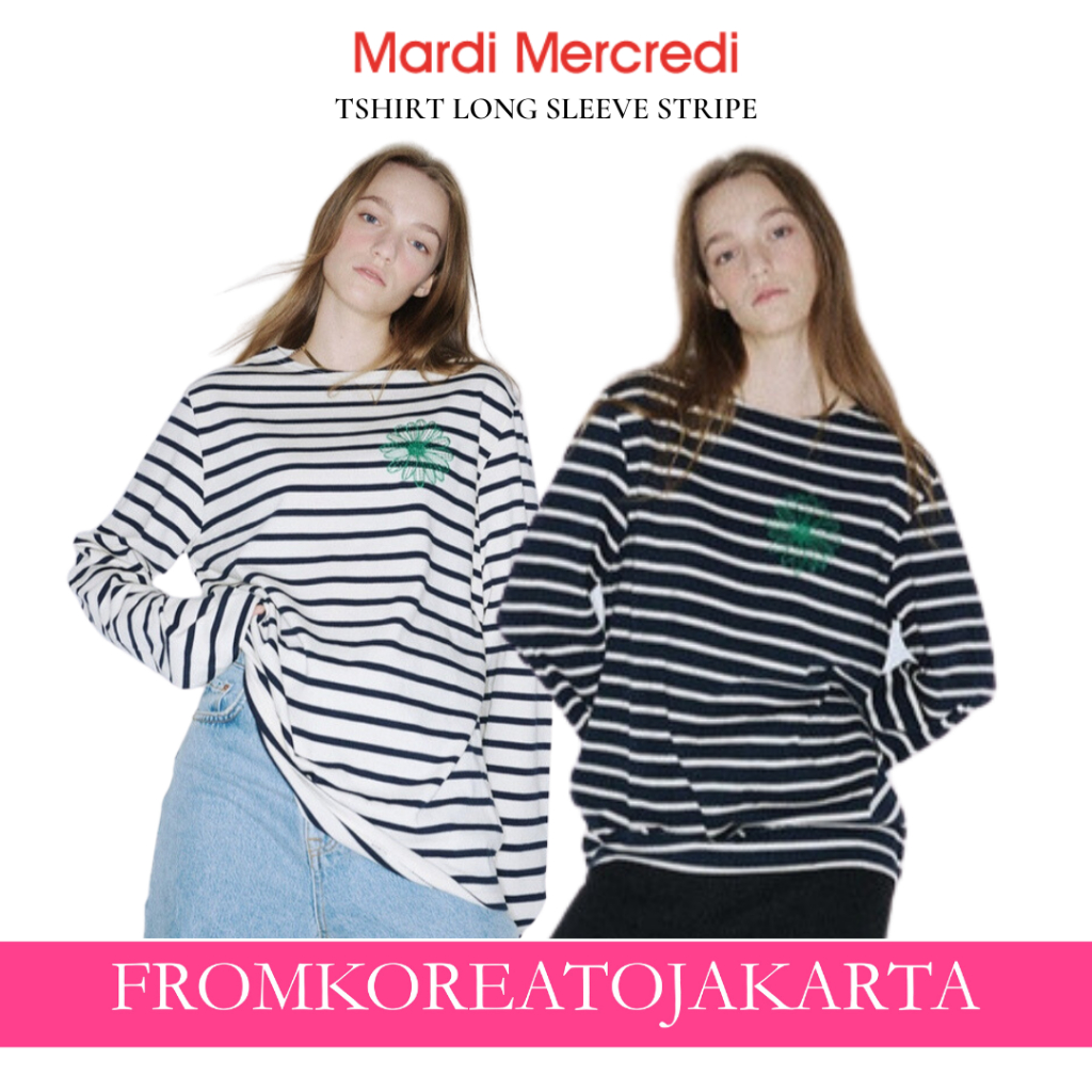 Jual MARDI MERCREDI TSHIRT LONG SLEEVE STRIPE | Shopee Indonesia