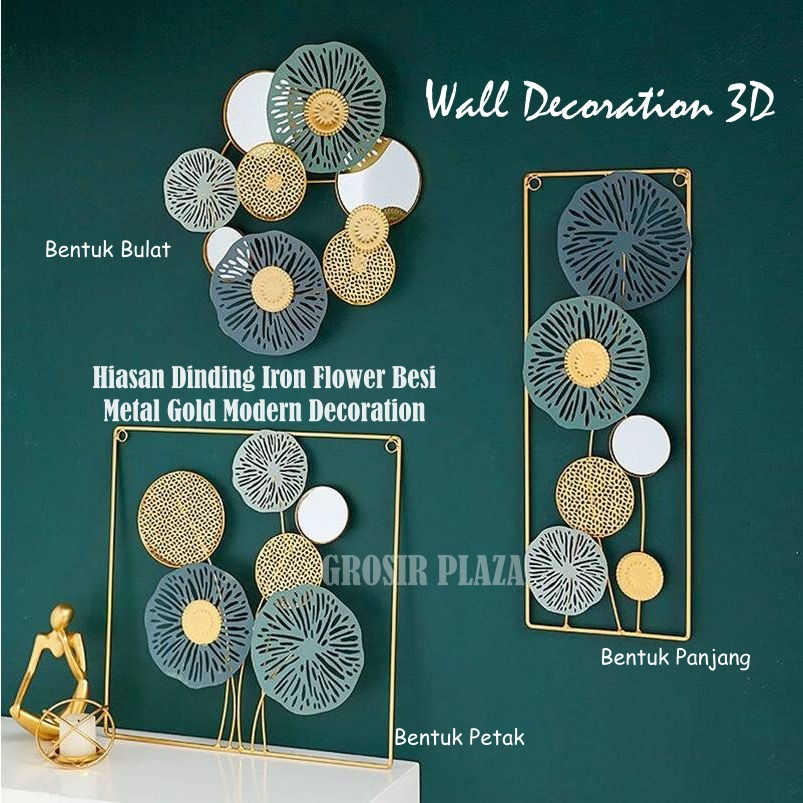 Jual Wall Decoration 3D & Table Decor / Hiasan Dinding Besi Emas