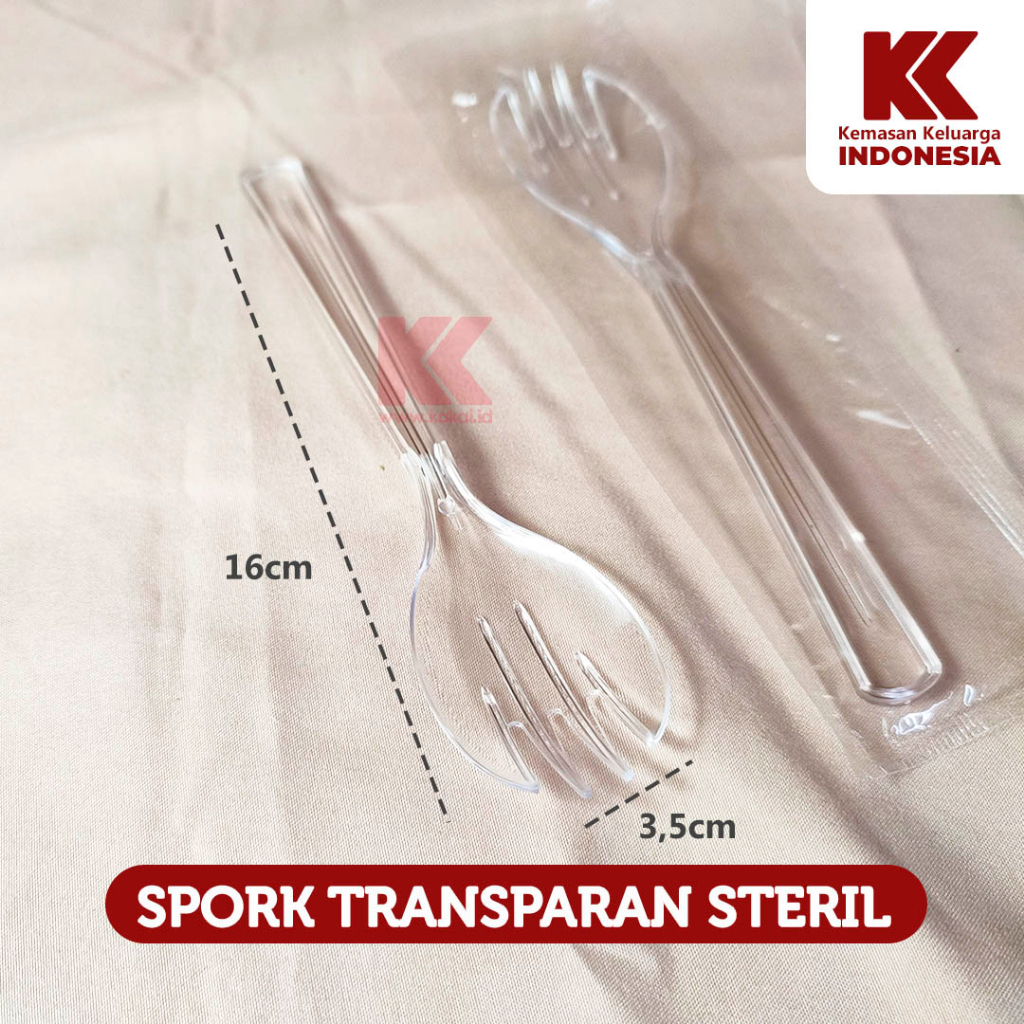 Jual Spork Steril Sendok 2in1 Sendok Garpu Steril 100pcs Shopee