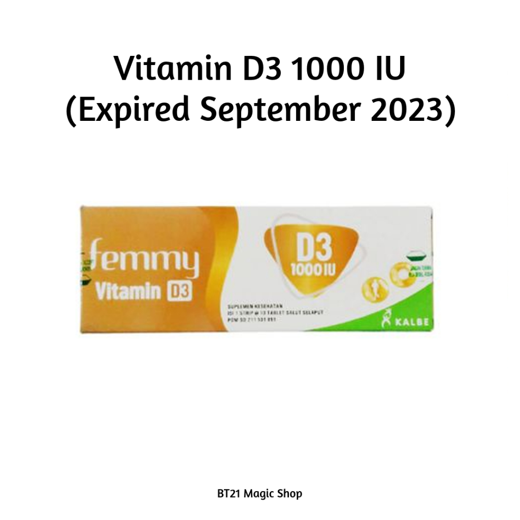 Jual [EXPIRED AGUSTUS 2023] Femmy Vitamin D3 1000 Iu 10 Tablet Shopee