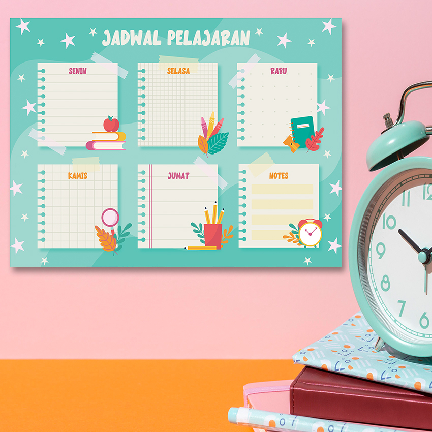 Jual Jadwal Pelajaran Free Spidol sudah di laminasi bisa di hapus ...