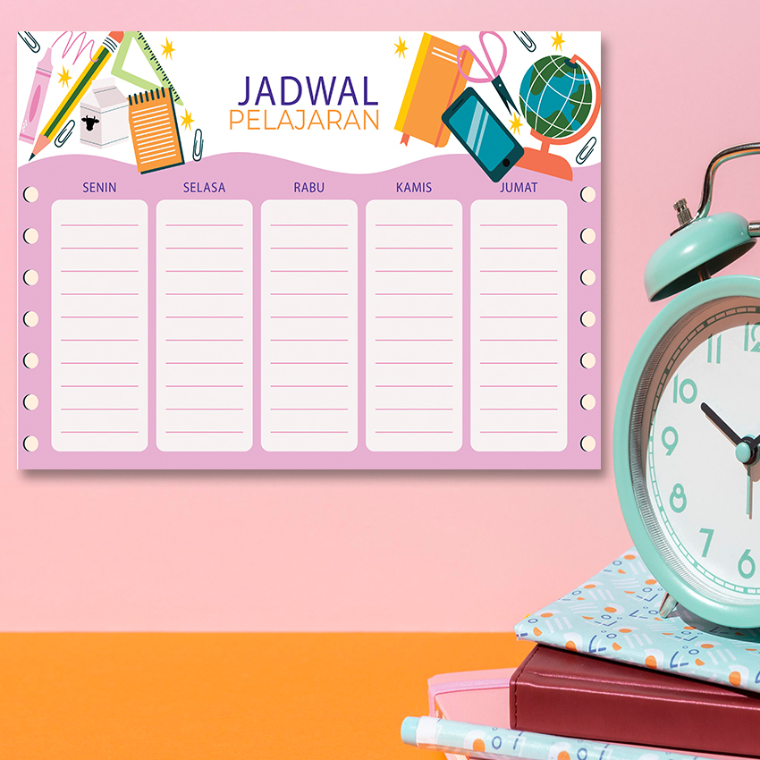 Jual Jadwal Pelajaran Free Spidol sudah di laminasi bisa di hapus ...