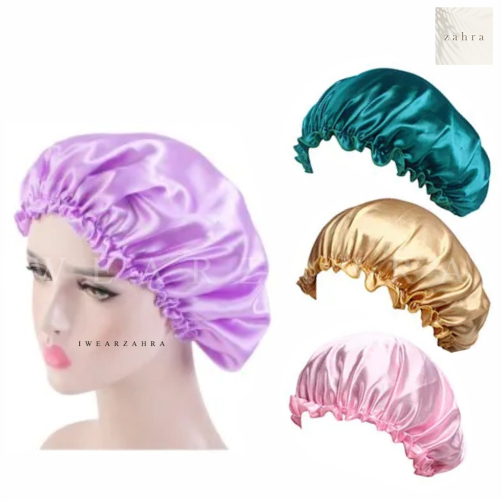 Jual SHOWER CAP SATIN GLOSSY Hair Haircap Head Cover Penutup