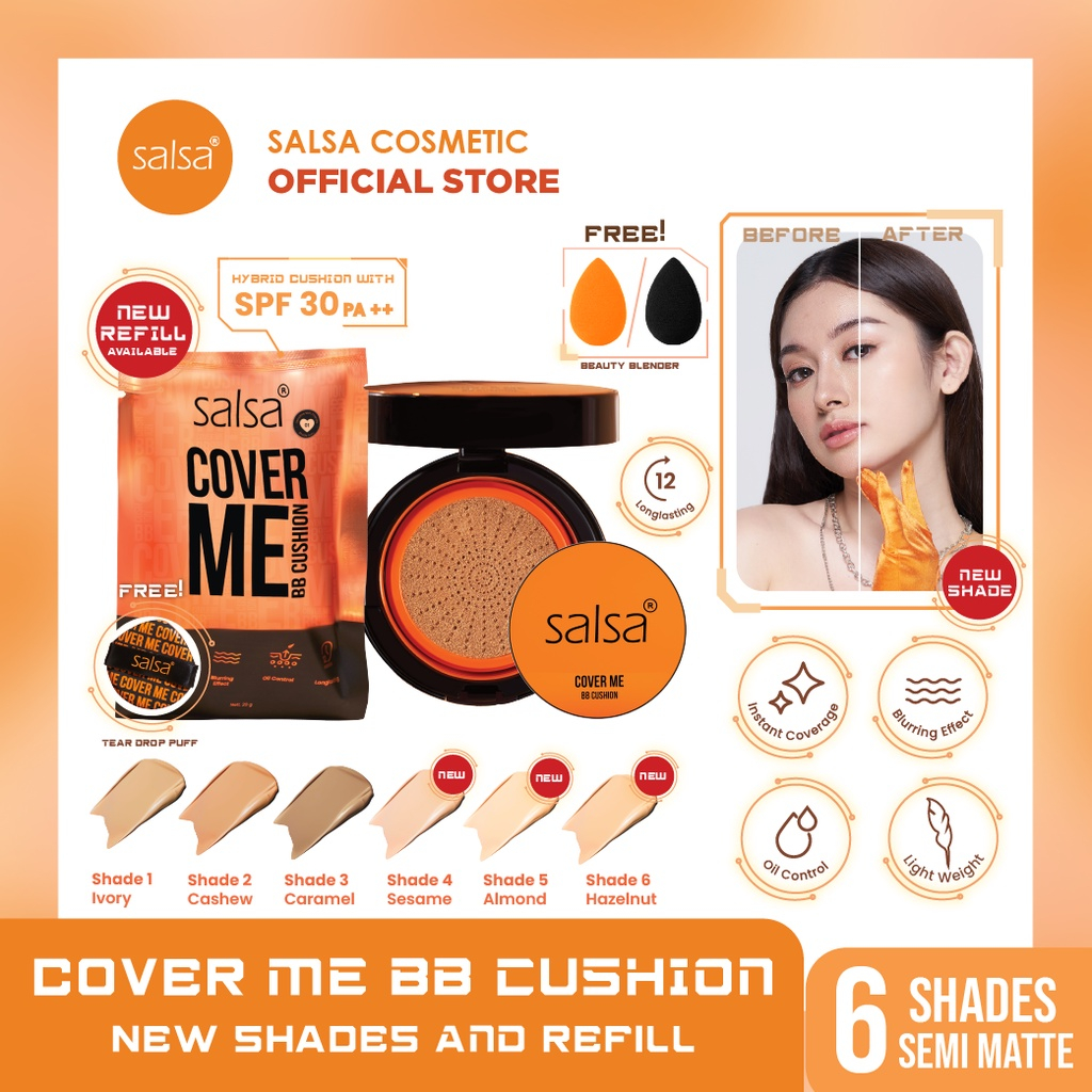 Jual Salsa Cover Me BB Cushion Full & Refil 20 gr Shopee Indonesia