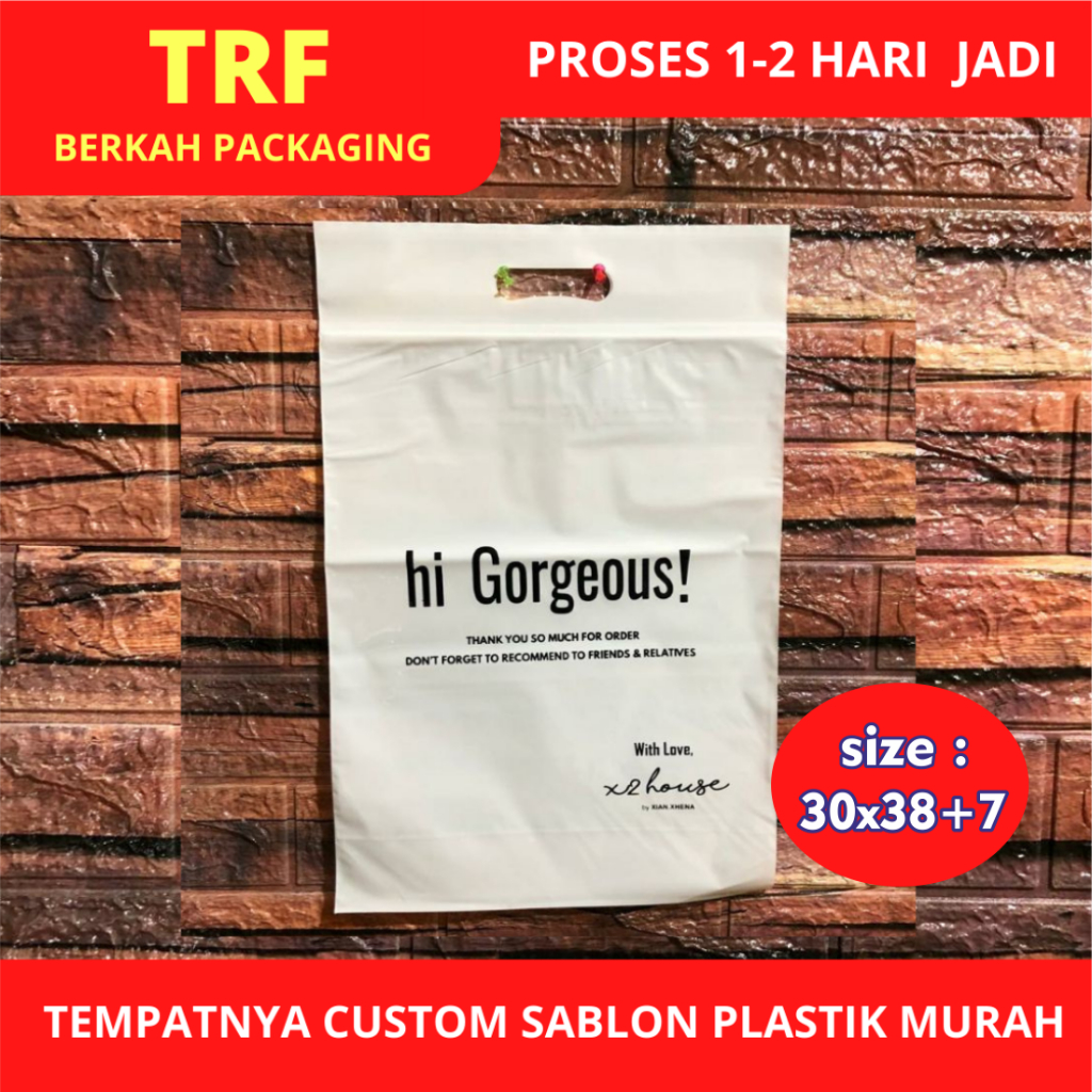 Jual Custom Sablon Plastik Klip Plong Murah 30 X 38 7 Trf Packaging Shopee Indonesia 5879