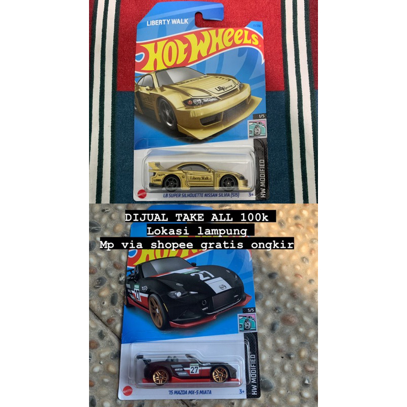 Jual Hotwheels nissan silvia s15 lbwk gold dan mazda mx 5 miata ...