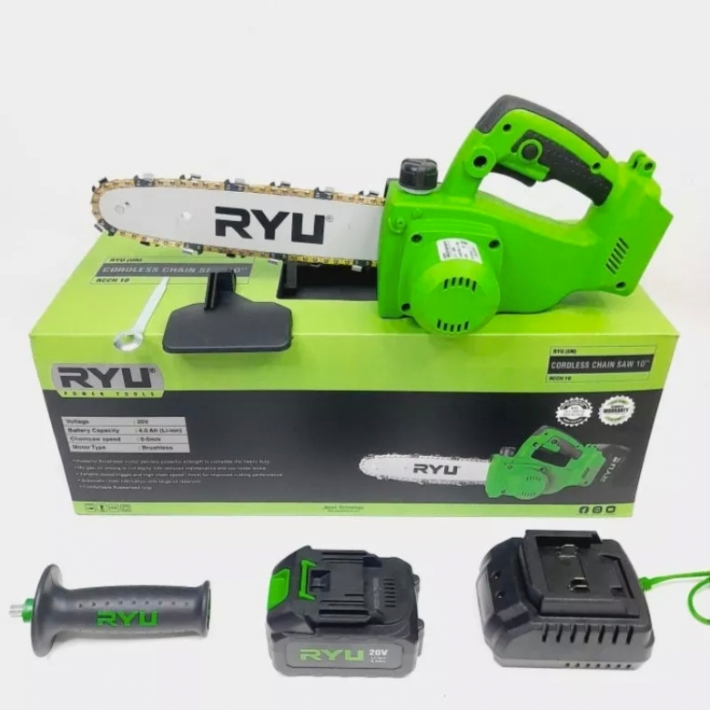 Jual Mesin Cordless Chain Saw / Gergaji Kayu 10 Inch - 20V RYU (RCCH-10 ...