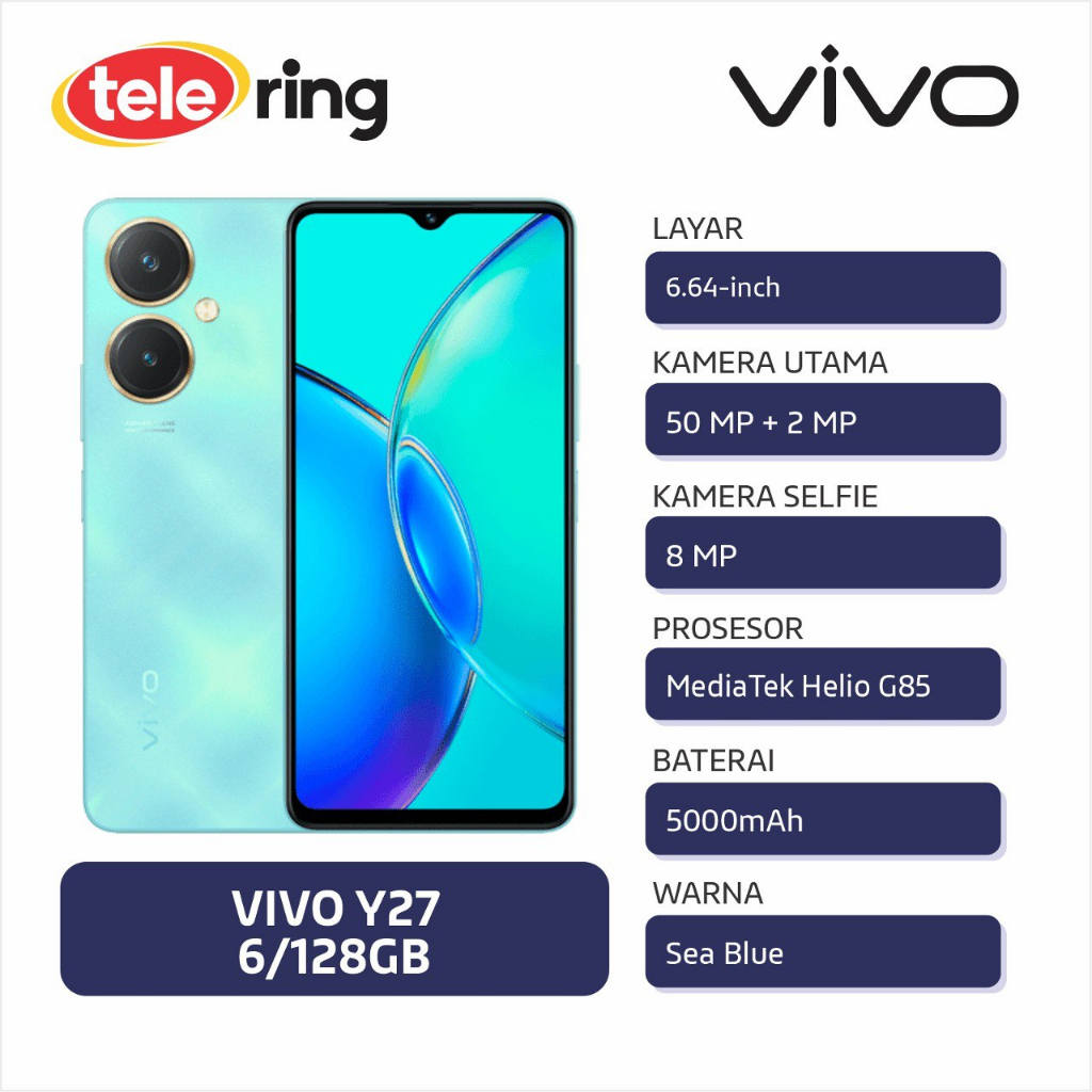 Jual Vivo Y27 4G 6/128GB Sea Blue | Shopee Indonesia