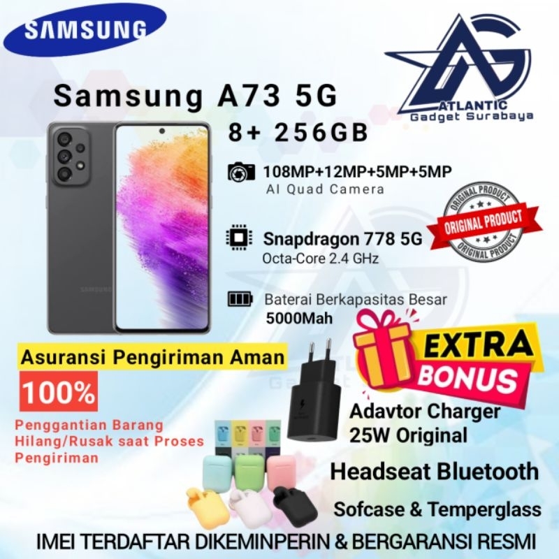 Jual SAMSUNG GALAXY A73 5G. RAM 8/256GB NEW 100% ORIGINAL BERGARANSI ...