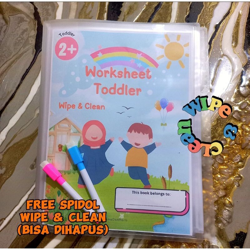Jual Worksheet Belajar Anak Usia 2+ (Preschool) Wipe & Clean Shopee