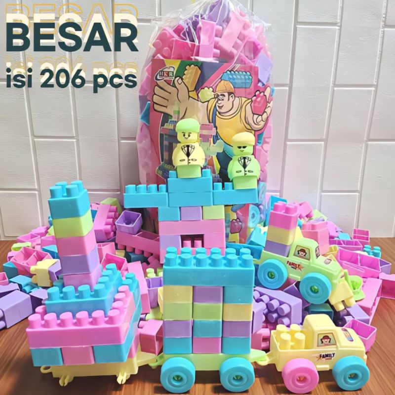 Jual Mainan Mr Block Besar Isi 206 Pcs Bricks Susun Anak Edukasi ...