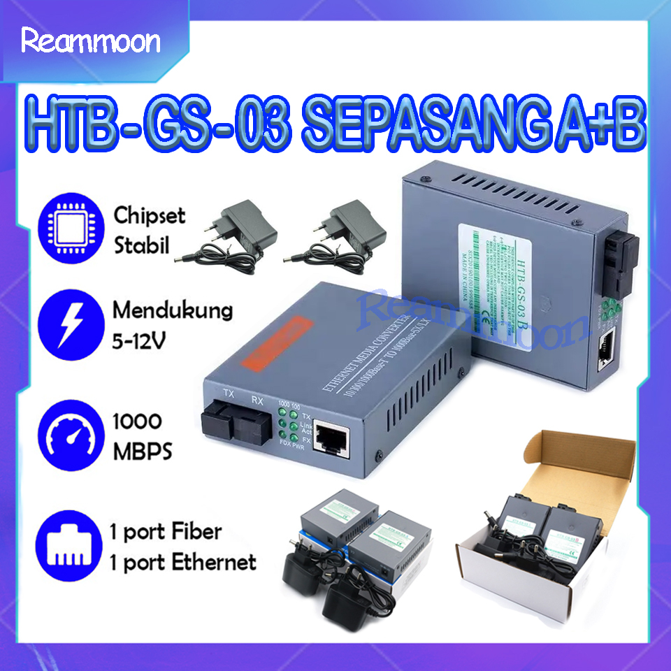 Jual Htb Gigabit HTB GS 03 1000Mbps Media Converter Gigabit Sepasang ...