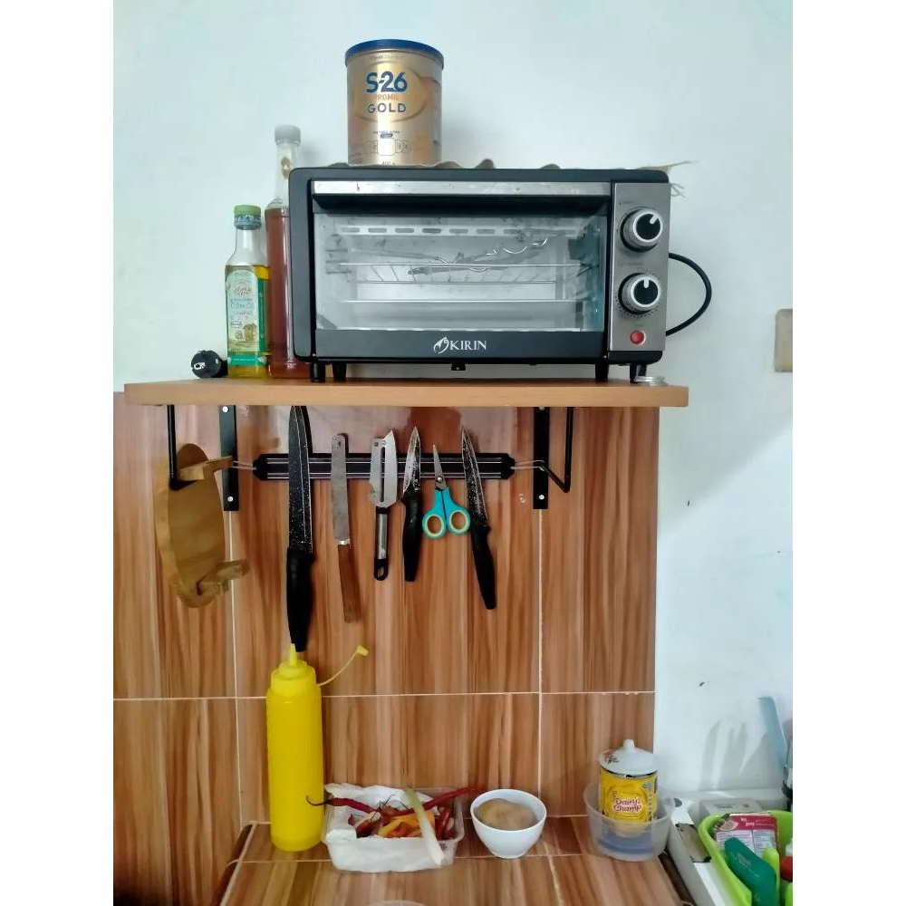 Jual Rak Dinding Minimalis Ambalan SIKU BESI Hiasan Papan Hambalan Kayu ...