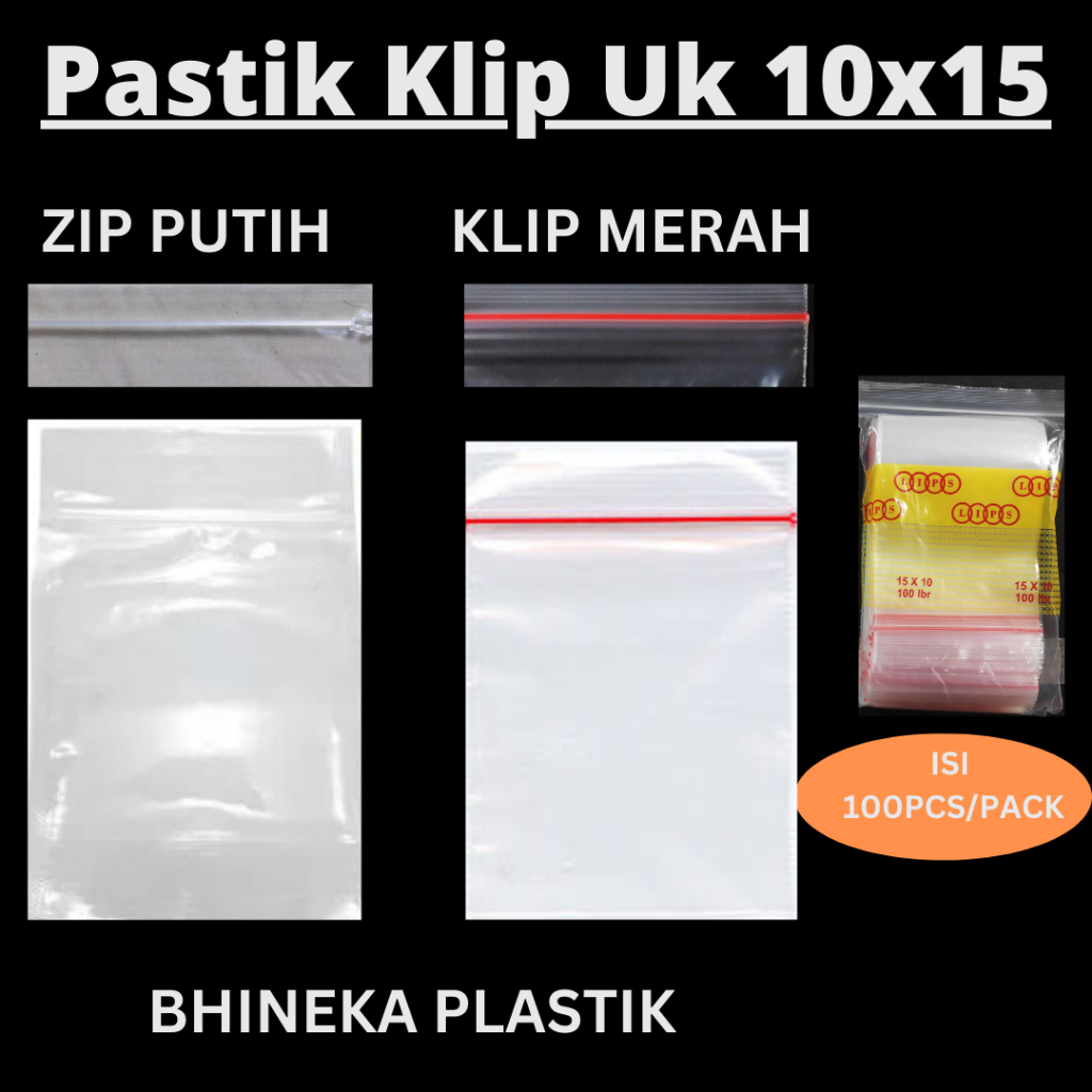 Jual Kantong Plastik Klip Uk 10x15 Cm Plastik Zipper Lock Plastik