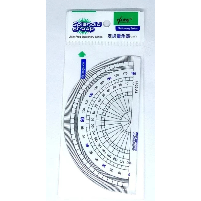 Jual Penggaris Busur Penggaris Busur Derajat Penggaris Protractor Derajat Mika Tebal