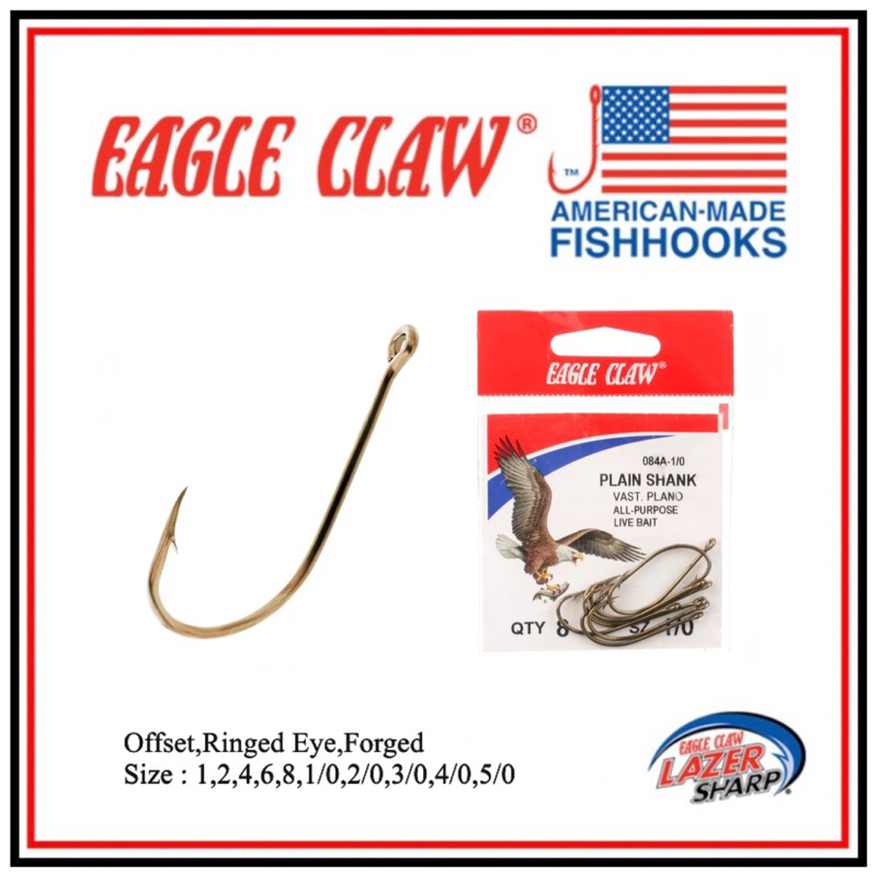Jual Eagle Claw 084 Plain Shank Bronze Hook Made in USA