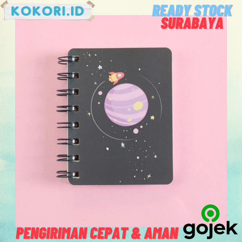Jual Note Book Kecil Mini A7 Notebook Spiral Memo Kecil Motif Space ...