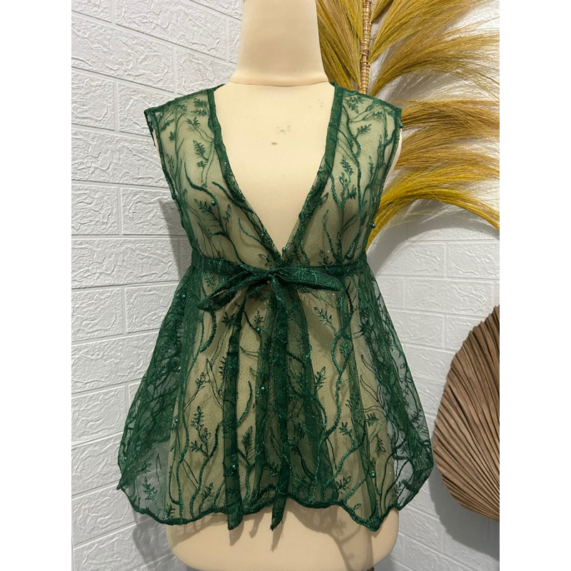 Jual Rompi Tile Brokat bordir Peplum | Shopee Indonesia