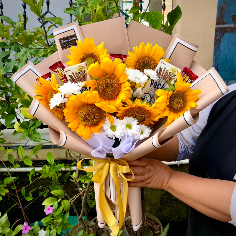 Jual Fresh Flower Buket Matahari || BUKET BUNGA MATAHARI FRESH || BUKET ...