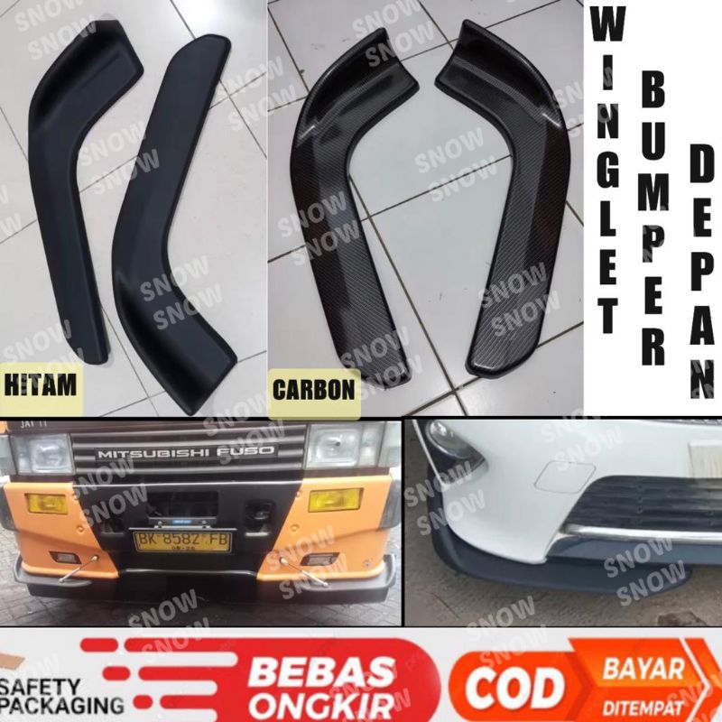 Jual Winglet Lips Bumper Depan Hitam Carbon Mobil Universal Avanza ...