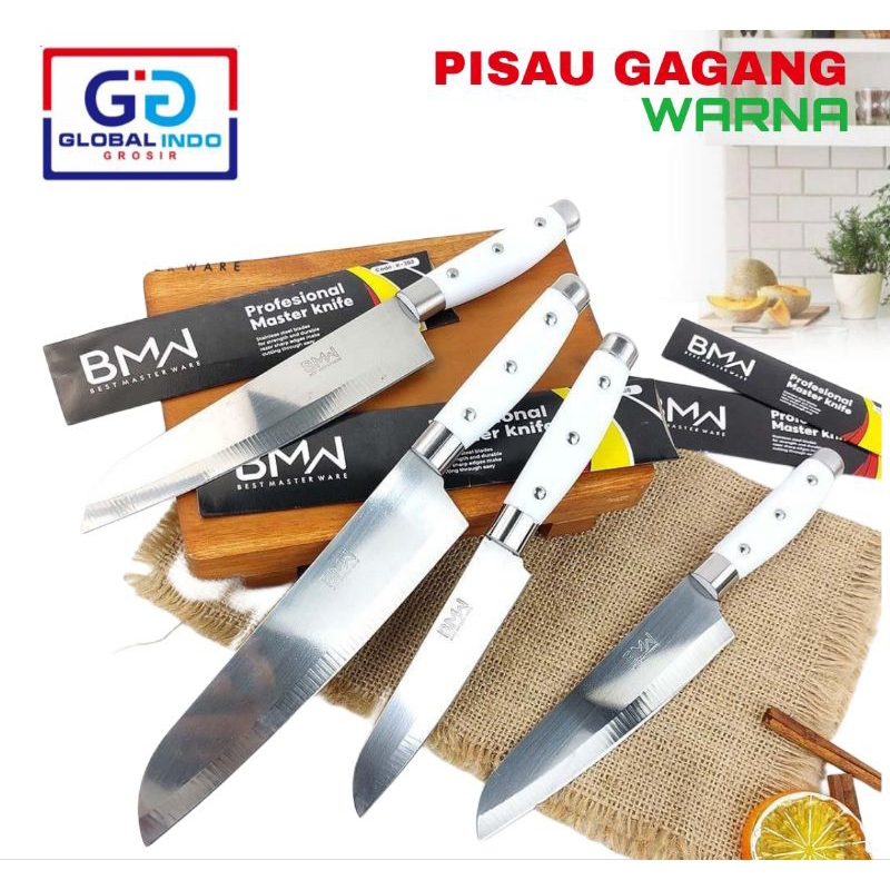 Jual Pisau Dapur Gagang Warna Stainless Steel Pisau Daging Sayuran Buah