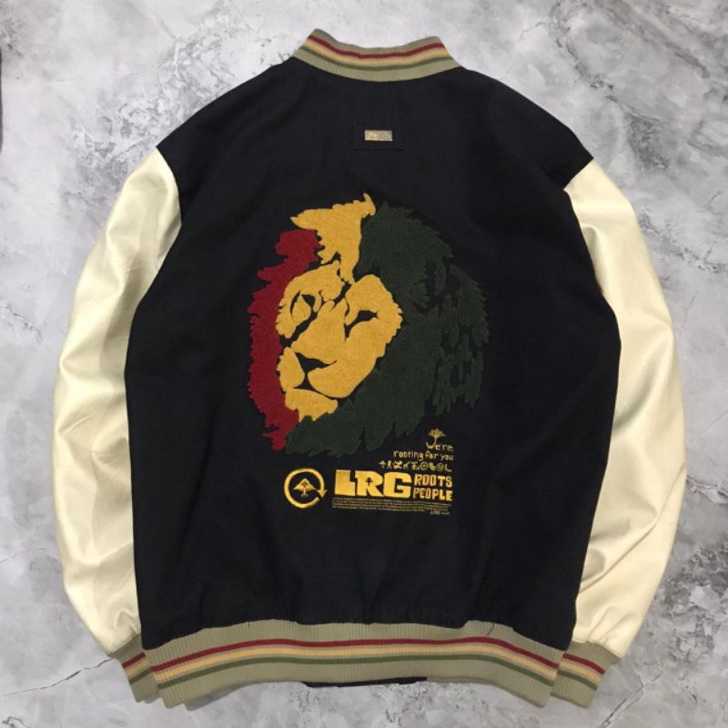 Jual LRG Varsity Leather Jacket | L R G | Shopee Indonesia
