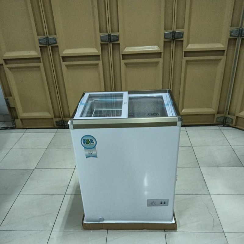 Jual Chest freezer RSA 100 ltr slidding flat glass XS110 XS-110 ...