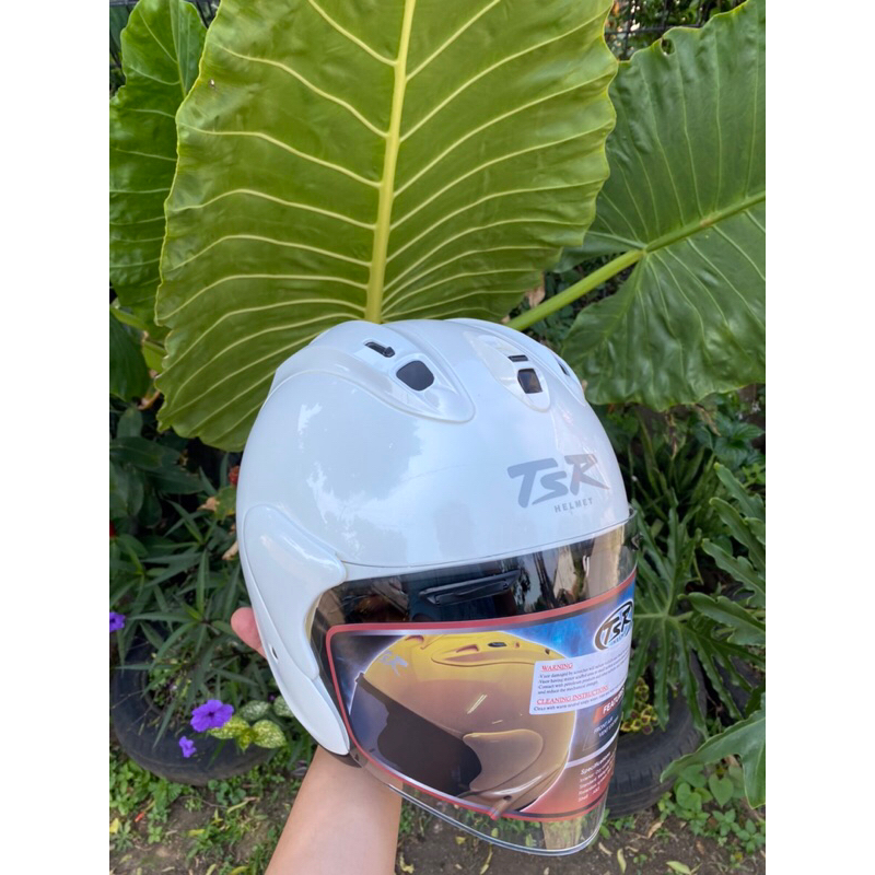 Jual Helm TSR RAM 5 Glass White / Solid White / Putih Helmet Half Face TSR Shopee Indonesia