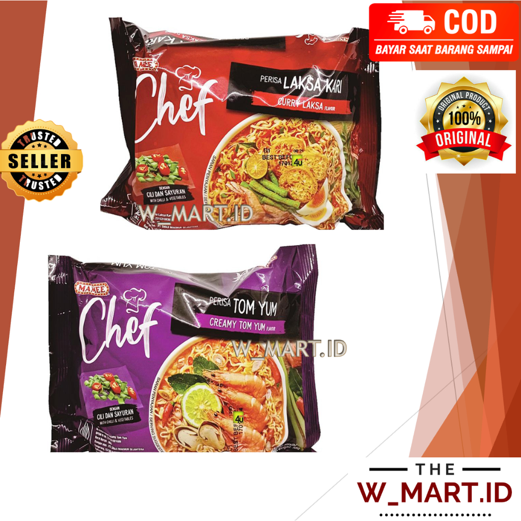 Jual Mamee Chef Mie Curry Laksa Kari Tom Yum 95 Gr Shopee Indonesia