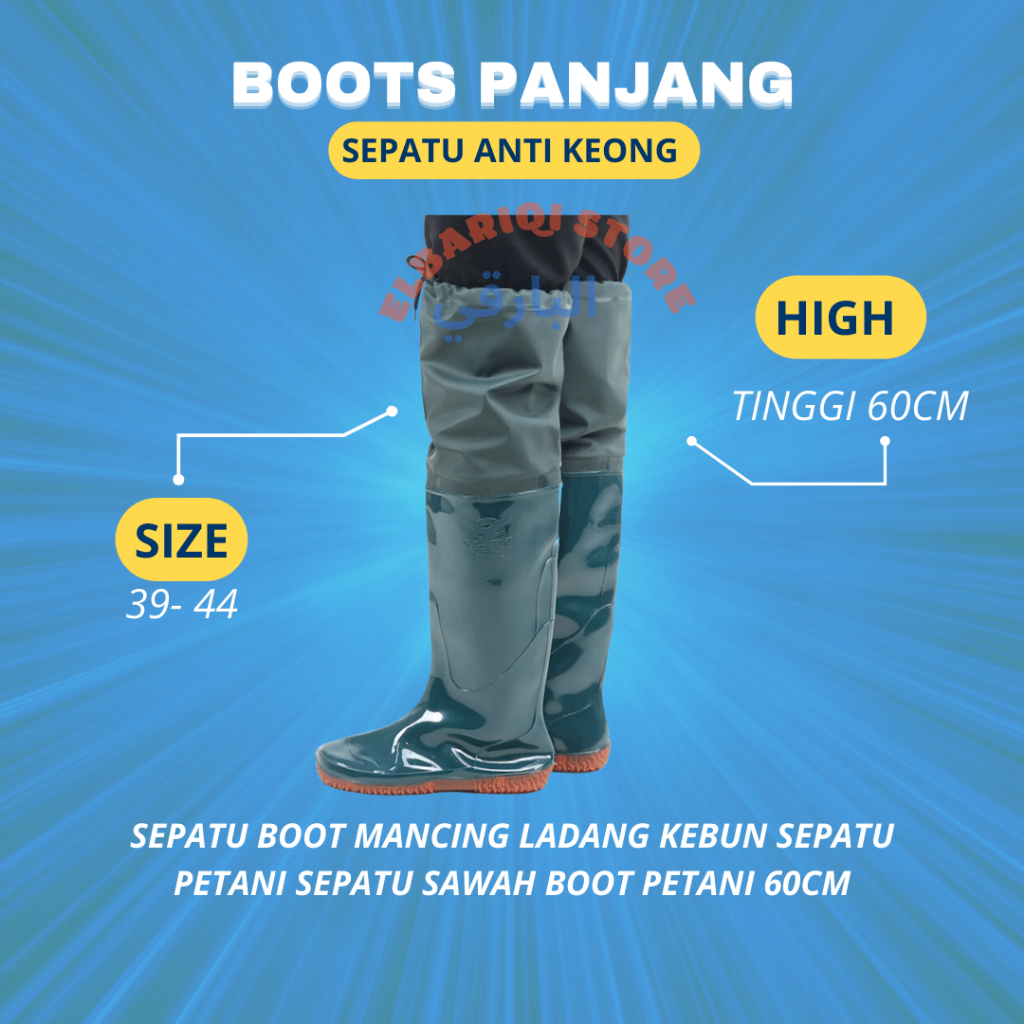 Jual Sepatu Boot Petani Sawah Panjang 60cm Ternak Mancing Hujan Anti ...