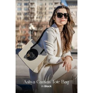 Aaliya Tote Bag Buttonscarves - Canvas Black
