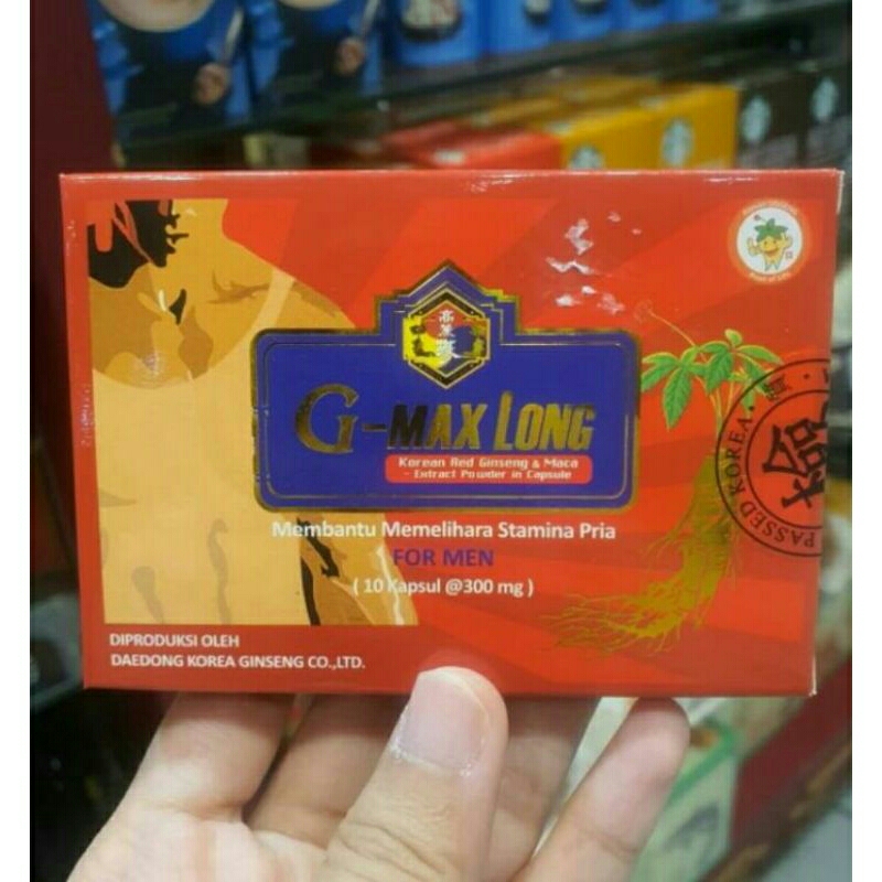 Jual g max long 300mg isi 10 capsules korean red ginseng maca powder g ...