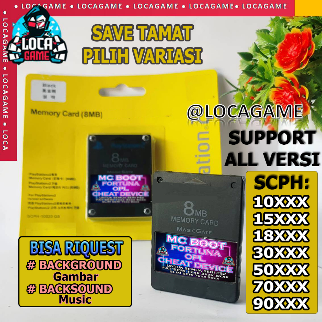 Jual Memory Card PS2 Free MCboot MULTI Fortuna Cheat Device OPL