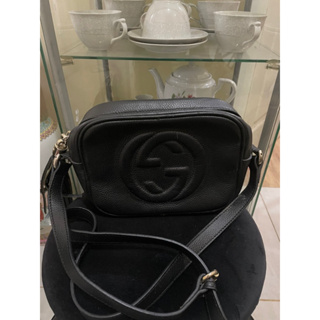 Tas Selempang Wanita Gucci GG Marmont Kulit Beige Seri 448065