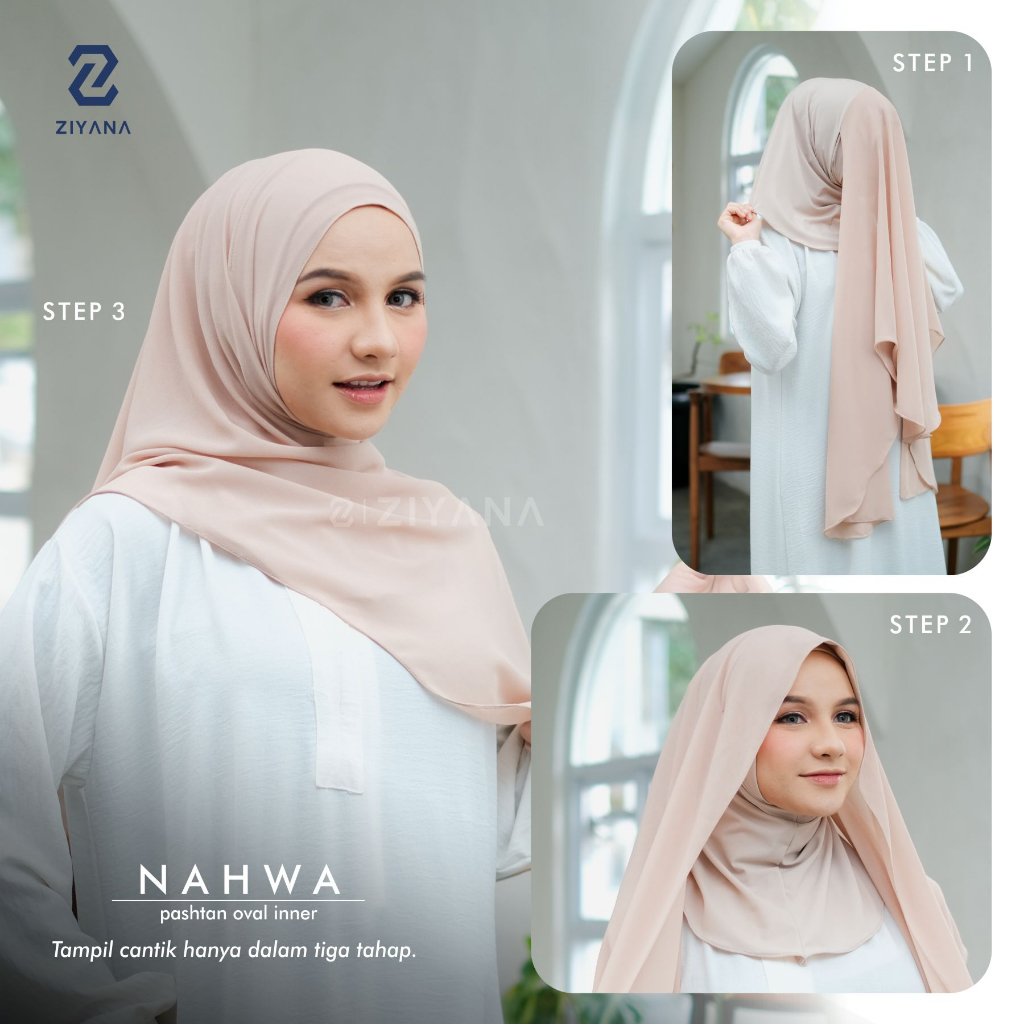 Jual 𝐙𝐈𝐘𝐀𝐍𝐀 - Pashmina Inner 3in1 Oval Ceruty Babydoll Premium ...