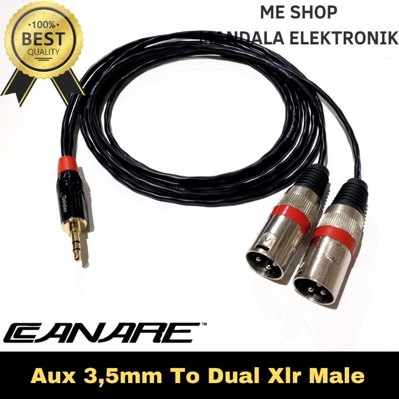 Jual Kabel Jack Mm Stereo To Dual Xlr Canon Male Shopee Indonesia