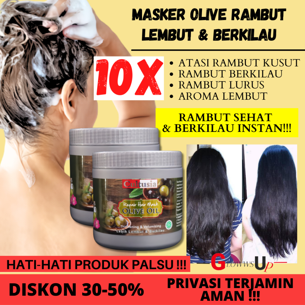 Jual Masker Rambut 500ml Hair Mask Olive Oil Cultusia 500ml Bpom Masker Rambut Olive Oil 