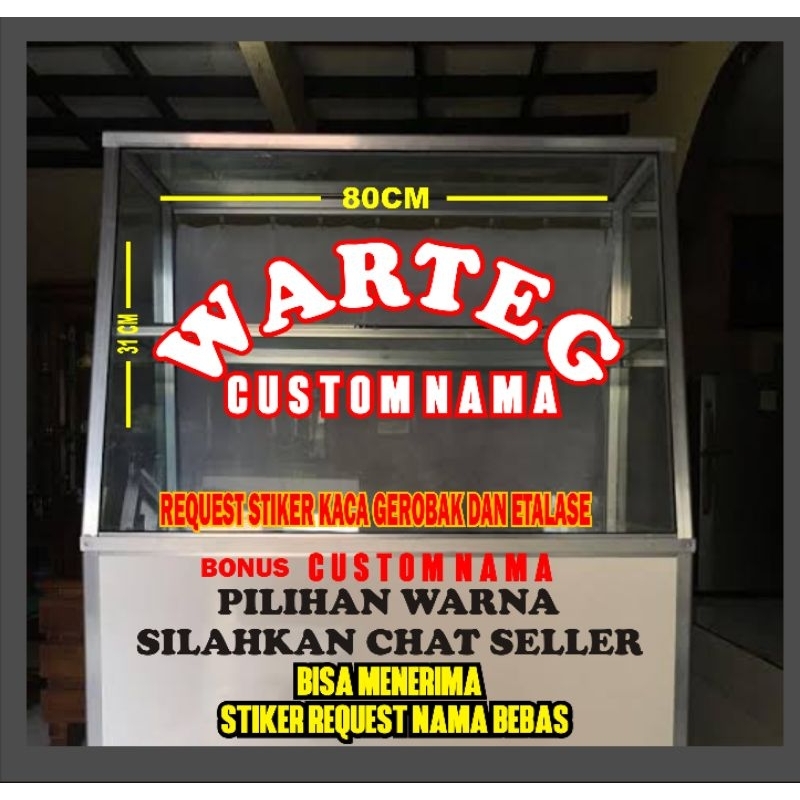 stiker cutting kaca etalase,kaca gerobak warteg dobel warna