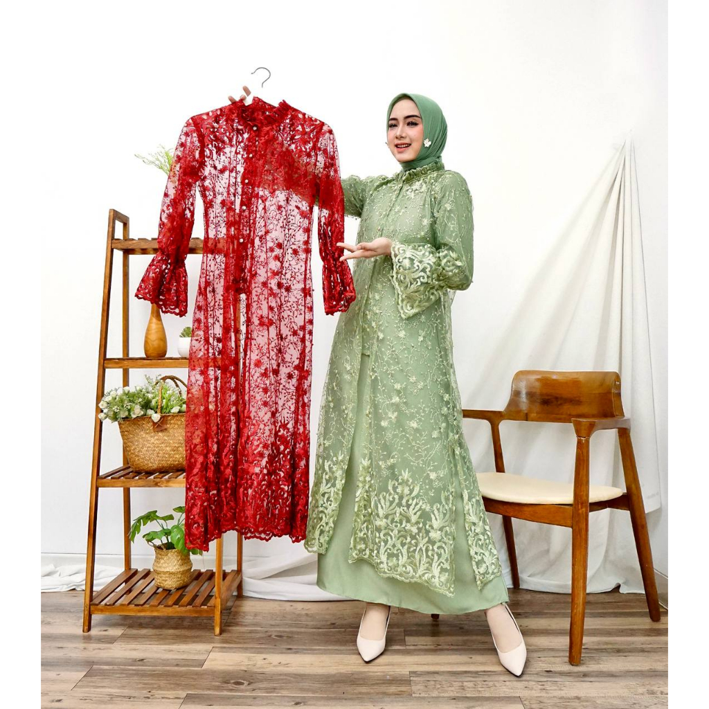 Brokat Outer Lace Dress Jual OUTER Amanda Busui Brukat Tile Bordir Lace  Outer Dress